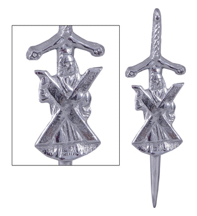 Highland Scottish Kilt Pins In Chrome Finish -  ST.ANDREW KILT PIN