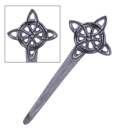 Highland Scottish Kilt Pins In Chrome Finish - IRISH CELTIC HEAD KILT PIN