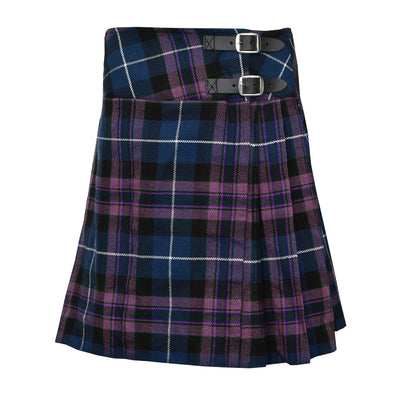 Pride of Scotland Ladies Knee Length Kilt Skirt 20" Length Tartan Pleated Kilts Buckled Straps