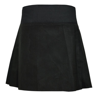 Black Ladies Knee Length Kilt Skirt 20" Length Tartan Pleated Kilts Buckled Straps
