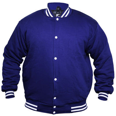 Navy Blue Men's Varsity Jacket Causal Slim Fit Cotton Letterman Baseball Bomber Jackets