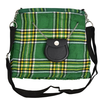 Ladies Shoulder Tartan Bag Women Casual Tartan Hand Bag - IRISH NATIONAL