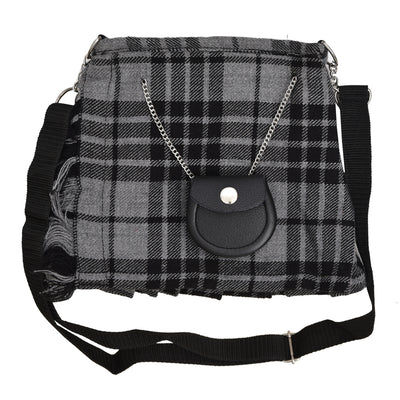 Ladies Shoulder Tartan Bag Women Casual Tartan Hand Bag - HIGHLAND GREY