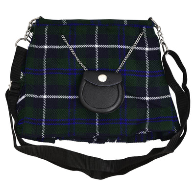 Ladies Shoulder Tartan Bag Women Casual Tartan Hand Bag - DOUGLAS BLUE