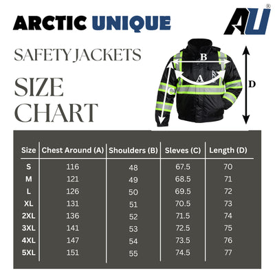 Mix Black High Visibility Reflective Jackets for Men, Waterproof Safety Jacket with Pockets Men’s Work Construction Coats