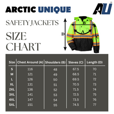Hi-Vis Fluorescent High Visibility Reflective Jackets for Men, Waterproof Safety Jacket with Pockets Men’s Work Construction Coats