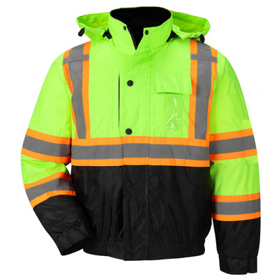 Hi-Vis Fluorescent High Visibility Reflective Jackets for Men, Waterproof Safety Jacket with Pockets Men’s Work Construction Coats