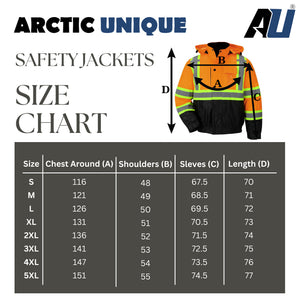 Hi-Vis Orange High Visibility Reflective Jackets for Men, Waterproof Safety Jacket with Pockets Men’s Work Construction Coats