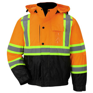Hi-Vis Orange High Visibility Reflective Jackets for Men, Waterproof Safety Jacket with Pockets Men’s Work Construction Coats