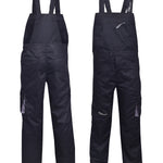 Black Bib and Brace Overalls Heavy Duty Work Trousers Dungaress Coveralls Boilersuit