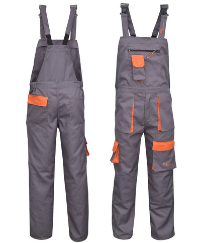 Grey Work Bib and Brace Overalls, Overalls Men, Bib and Brace Dungarees Coveralls