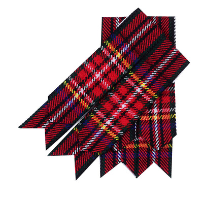 Men’s Kilt Hose Sock Flashes with Garter Pointed Highland Wear - BLACK STEWART