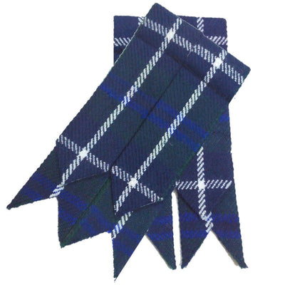 Men’s Kilt Hose Sock Flashes with Garter Pointed Highland Wear - DOUGLAS BLUE