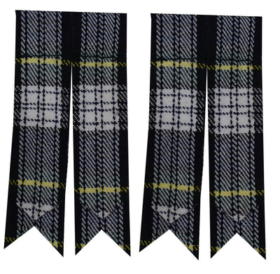 Men’s Kilt Hose Sock Flashes with Garter Pointed Highland Wear - DRESS GORDON