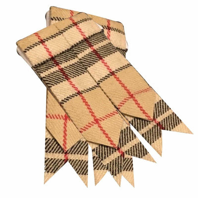 Men’s Kilt Hose Sock Flashes with Garter Pointed Highland Wear - CAMEL THOMAS