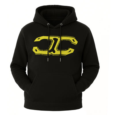 Black Men's Hoodies Pullover Long Sleeve Jacquard Drawstring Hooded Casual Sweatshirt