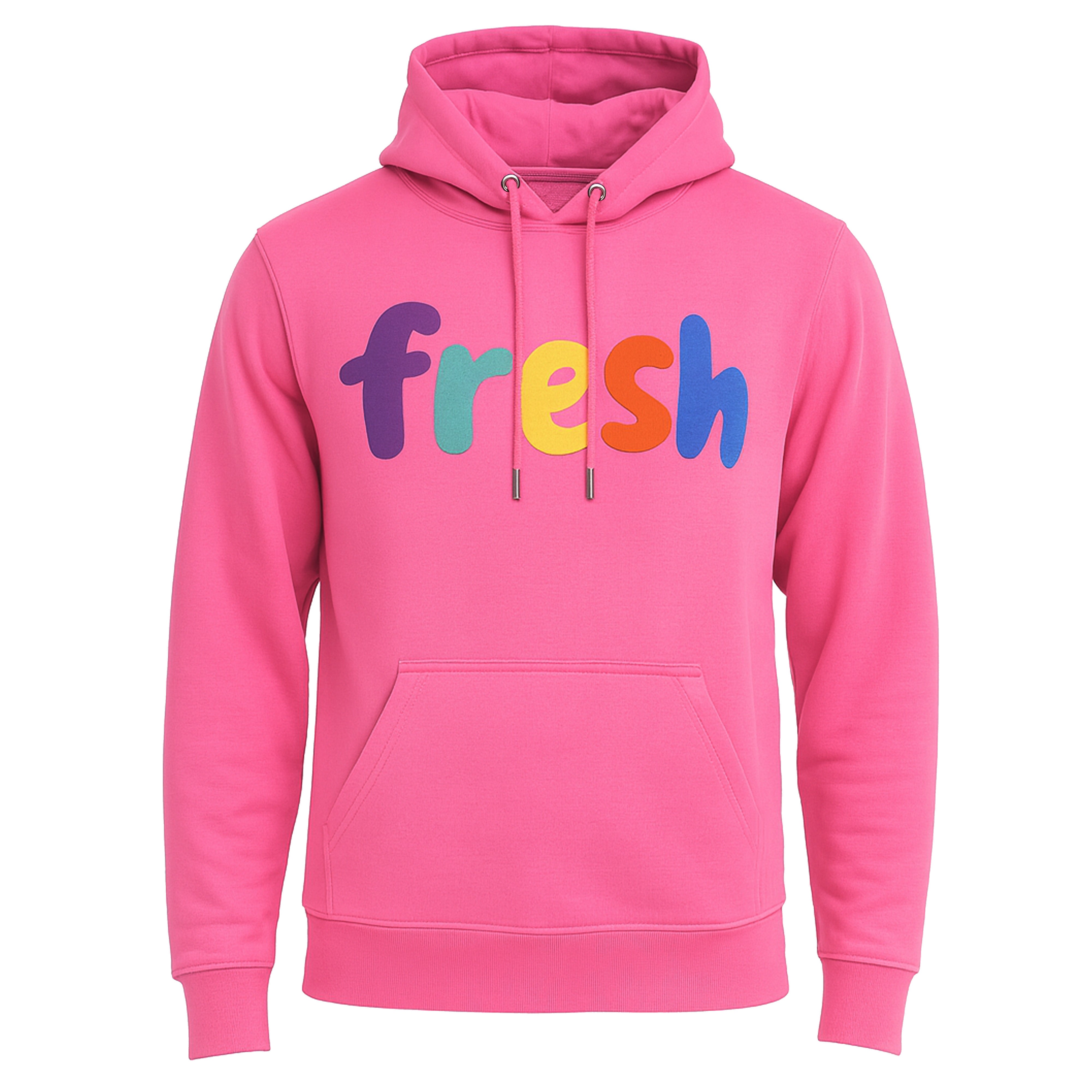 Pink Hoodies Pullover Long Sleeve Jacquard Drawstring Hooded Casual Sweatshirt
