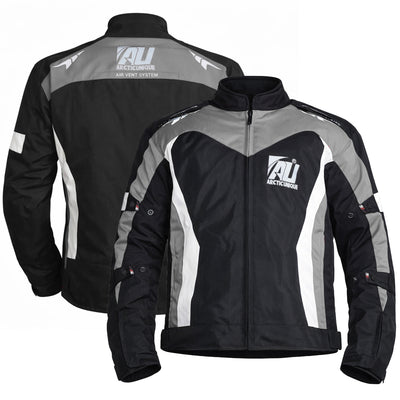 Grey Men's Motorcycle Cordura Textile Jacket Waterproof Motorbike CE Approved Armored