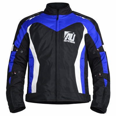 Blue Men's Motorcycle Cordura Textile Jacket Waterproof Motorbike CE Approved Armored