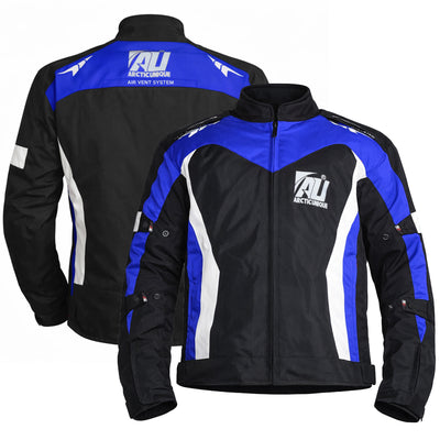 Blue Men's Motorcycle Cordura Textile Jacket Waterproof Motorbike CE Approved Armored