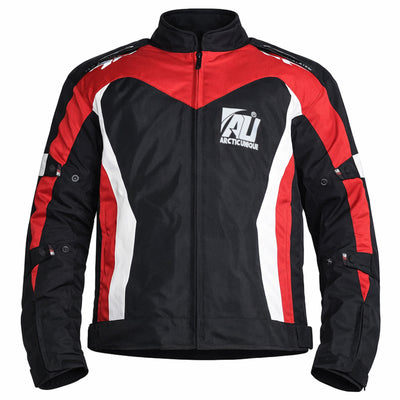 Red Men's Motorcycle Cordura Textile Jacket Waterproof Motorbike CE Approved Armored