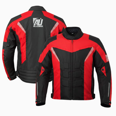 Red Men's Motorcycle Cordura Textile Jacket Waterproof Motorbike CE Approved