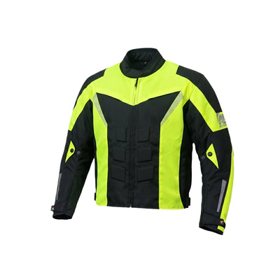 Hi-Vis Green Men's Motorcycle Cordura Textile Jacket Waterproof Motorbike CE Approved