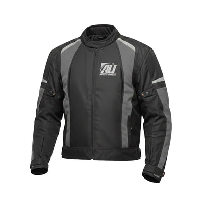 Grey Motorcycle Jacket for Men Adventure/Touring Textile CE Approved Armoured