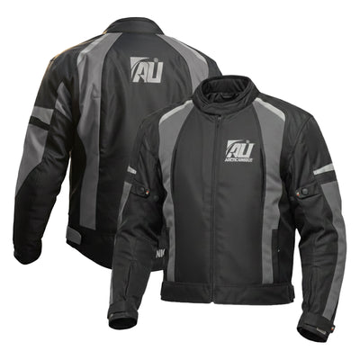 Grey Motorcycle Jacket for Men Adventure/Touring Textile CE Approved Armoured