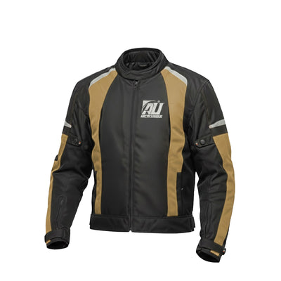 Tan Motorcycle Jacket for Men Adventure/Touring Textile CE Approved Armoured