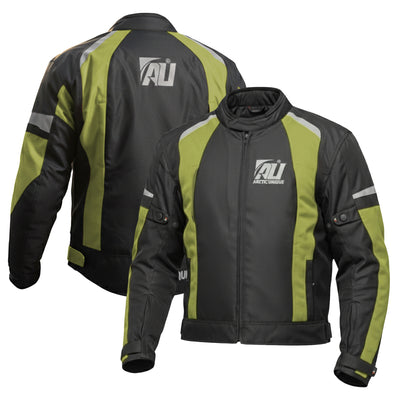 Olive Green Motorcycle Jacket for Men Adventure/Touring Textile CE Approved Armoured