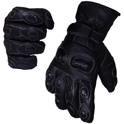 Winter Leather Thermal Lined Biker Motorbike Motorcycle Waterproof Gloves