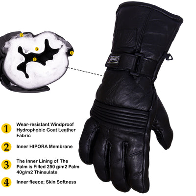 Thermal Motorbike Motorcycle Leather Gloves Waterproof Protection Winter Summer