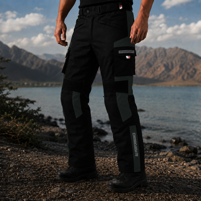 Grey Motorbike Motorcycle Waterproof Cordura Textile Trousers Pants Armours Reflector