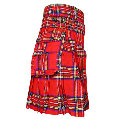 Royal Stewart Tartan Utility Kilts for Men 8 Yard 13oz Kilt Traditional Highland Tartan Scottish Men’s Kilt