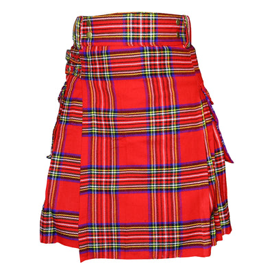 Royal Stewart Tartan Utility Kilts for Men 8 Yard 13oz Kilt Traditional Highland Tartan Scottish Men’s Kilt