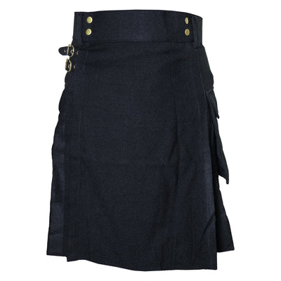 Black Tartan Utility Kilts for Men 8 Yard 13oz Kilt Traditional Highland Tartan Scottish Men’s Kilt