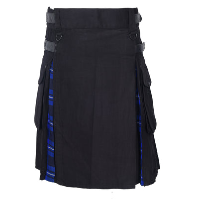 Ramsay Blue Men's Hybrid Utility Kilt - Durable Cotton Jeans Fabric Kilt for Men with Cargo Style Pockets Traditional Modern Kilt