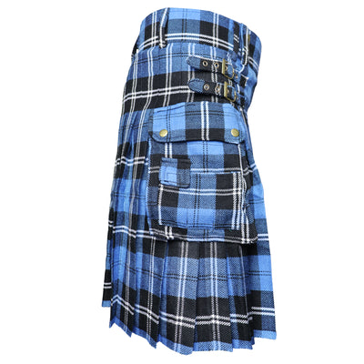 Ramsay Blue Tartan Utility Kilts for Men 8 Yard 13oz Kilt Traditional Highland Tartan Scottish Men’s Kilt